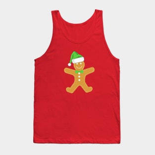 GINGERBREAD Man Christmas Green Tank Top